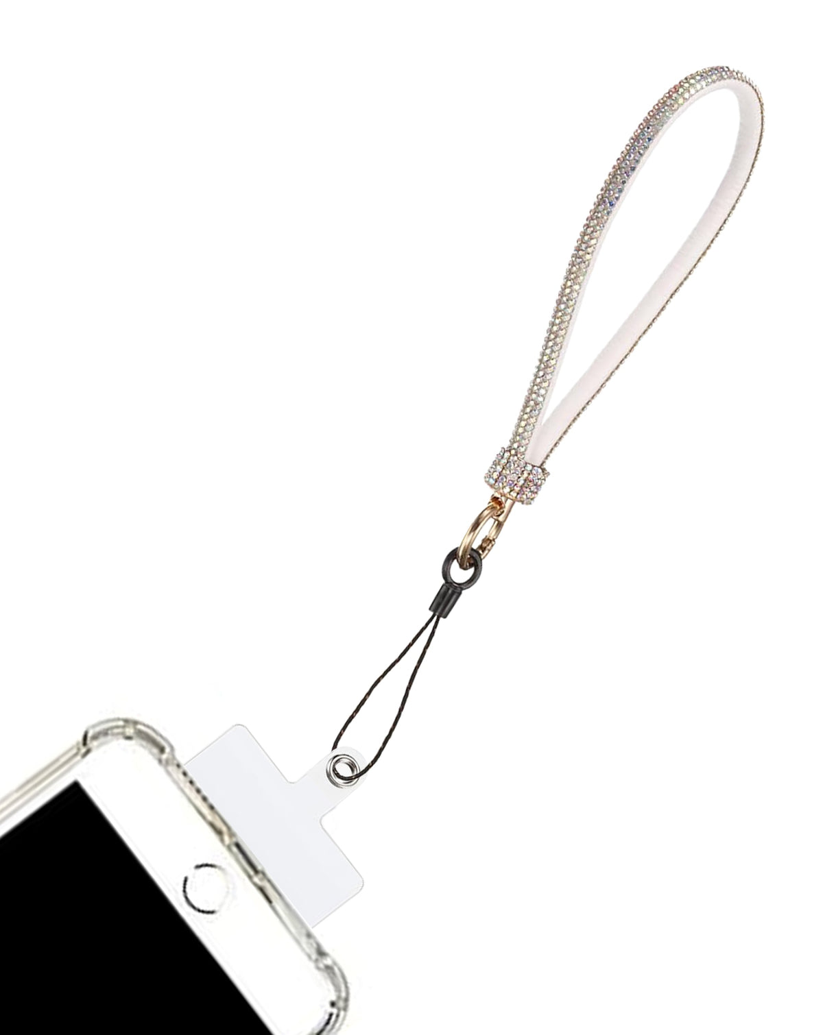 Diamond Bracelet Phone Lanyard Wristbands — 0.4 ft, Silver