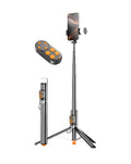 Auto Pop-Up Selfie Stick Tripod with Bluetooth Remote — Black