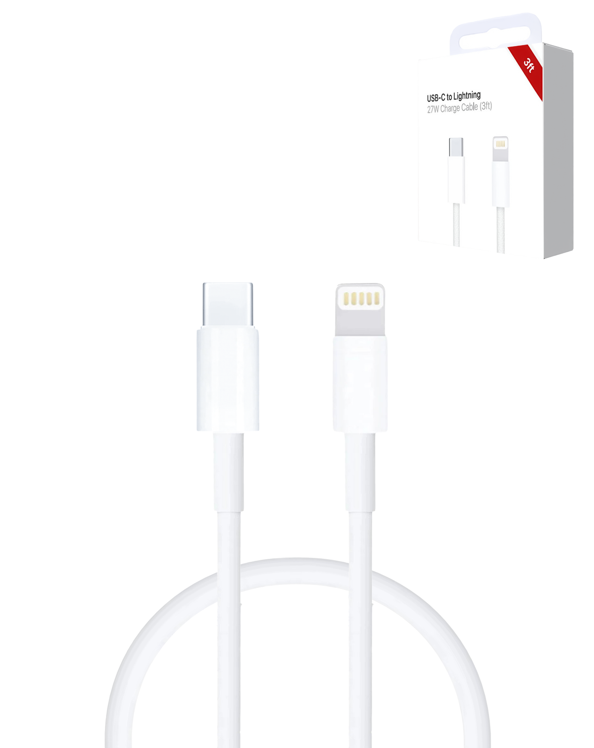 USB-C to Lightning Charging Cable — 27W, 3 ft