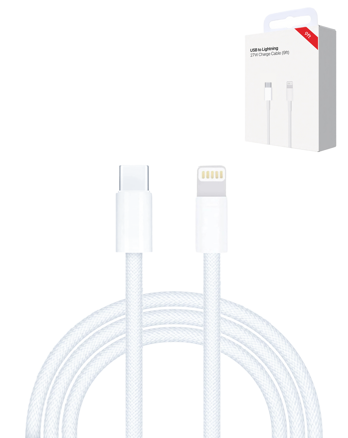 USB-C to Lightning Charging Cable — 27W, 9 ft