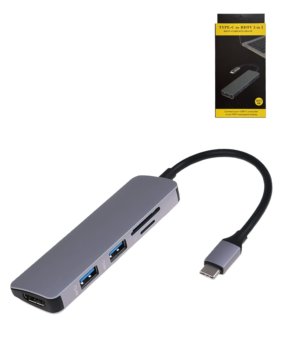 USB-C Hub — 4K HDMI, USB-C, SD / microSD Reader