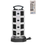 4-Layer Tower Power Strip — 14 AC Outlets, 2 USB + 2 USB-C Ports