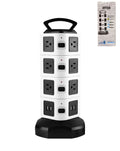 4-Layer Tower Power Strip — 14 AC Outlets, 4 USB Ports