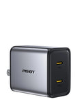 PISEN Bolt GaN 45W Dual USB-C Fast Charger — Gray