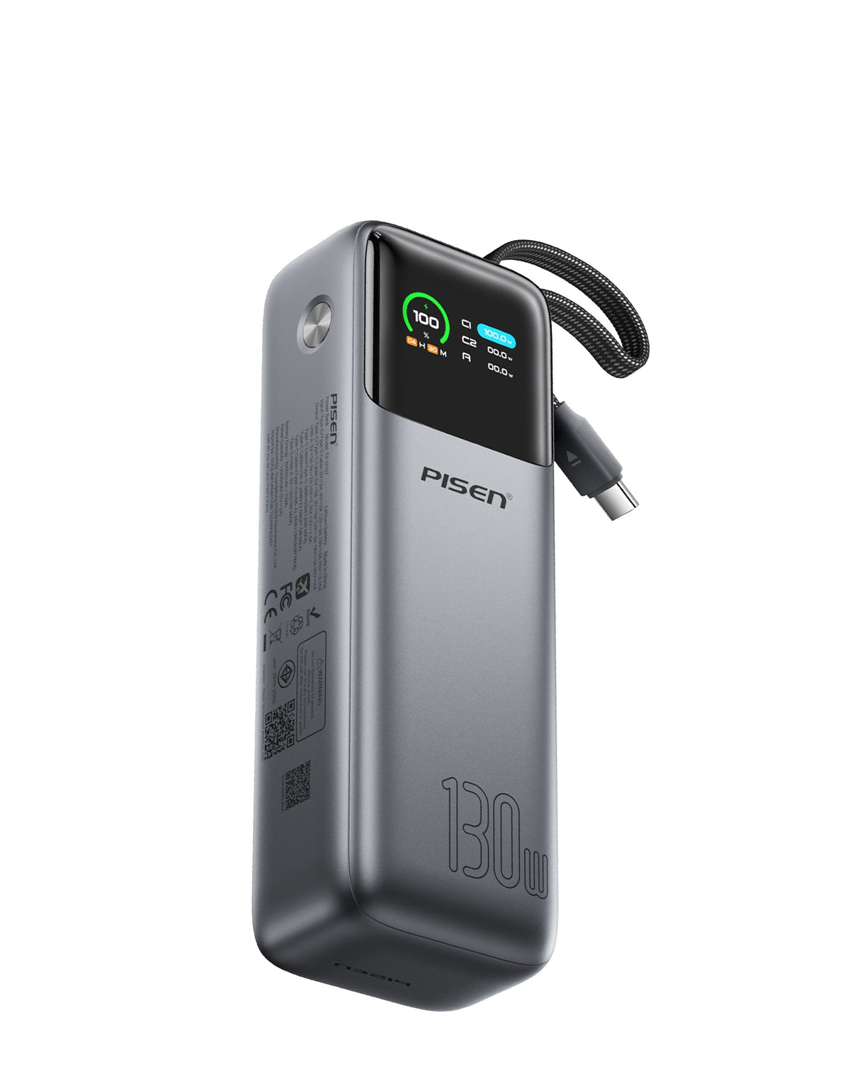 PISEN Bolt Power Bank — 20,000mAh, 130W