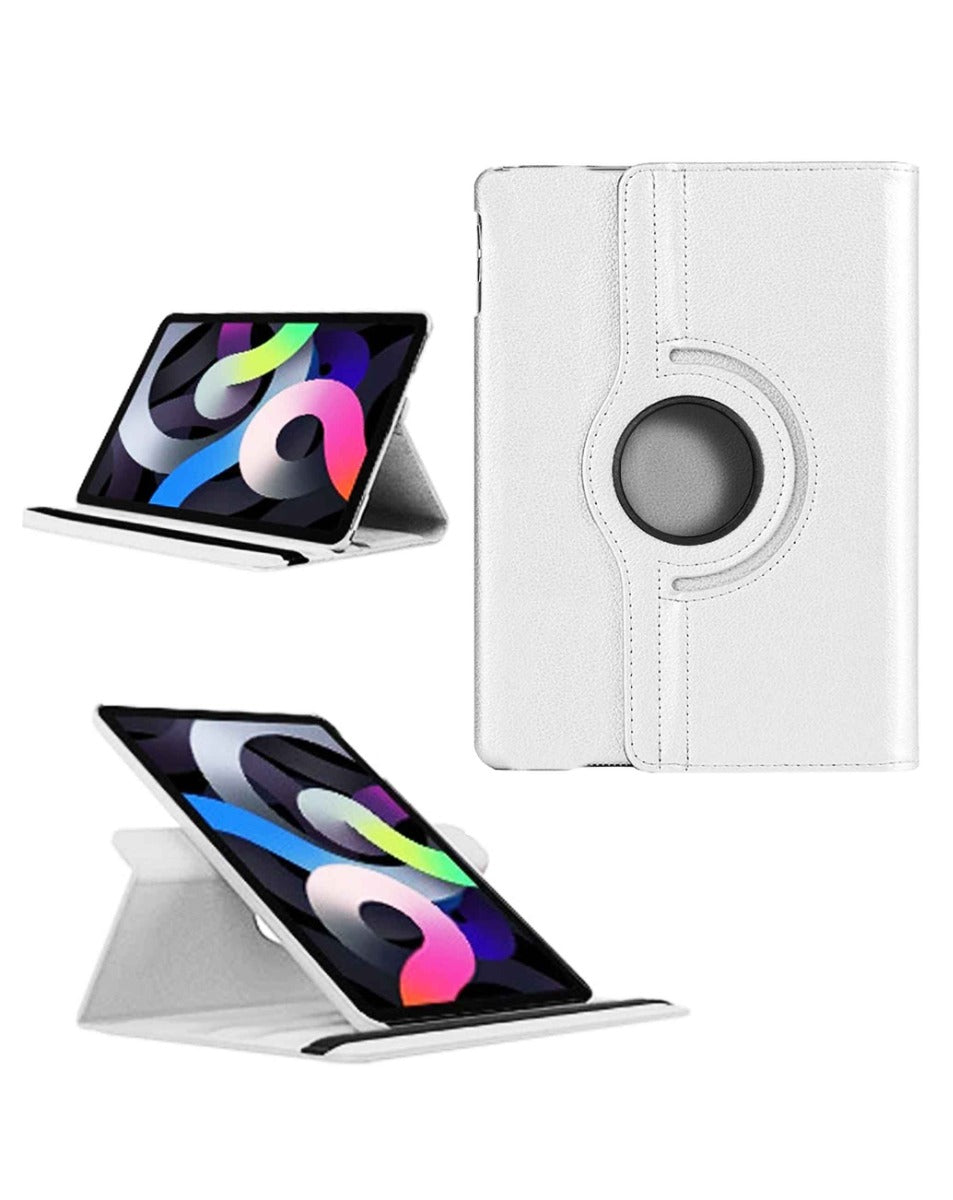 Universal 12" 360° Rotating Leather Swivel Stand Case — White