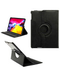 Universal 11" 360° Rotating Leather Swivel Stand Case — Black