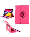 Universal 12" 360° Rotating Leather Swivel Stand Case — Hot Pink