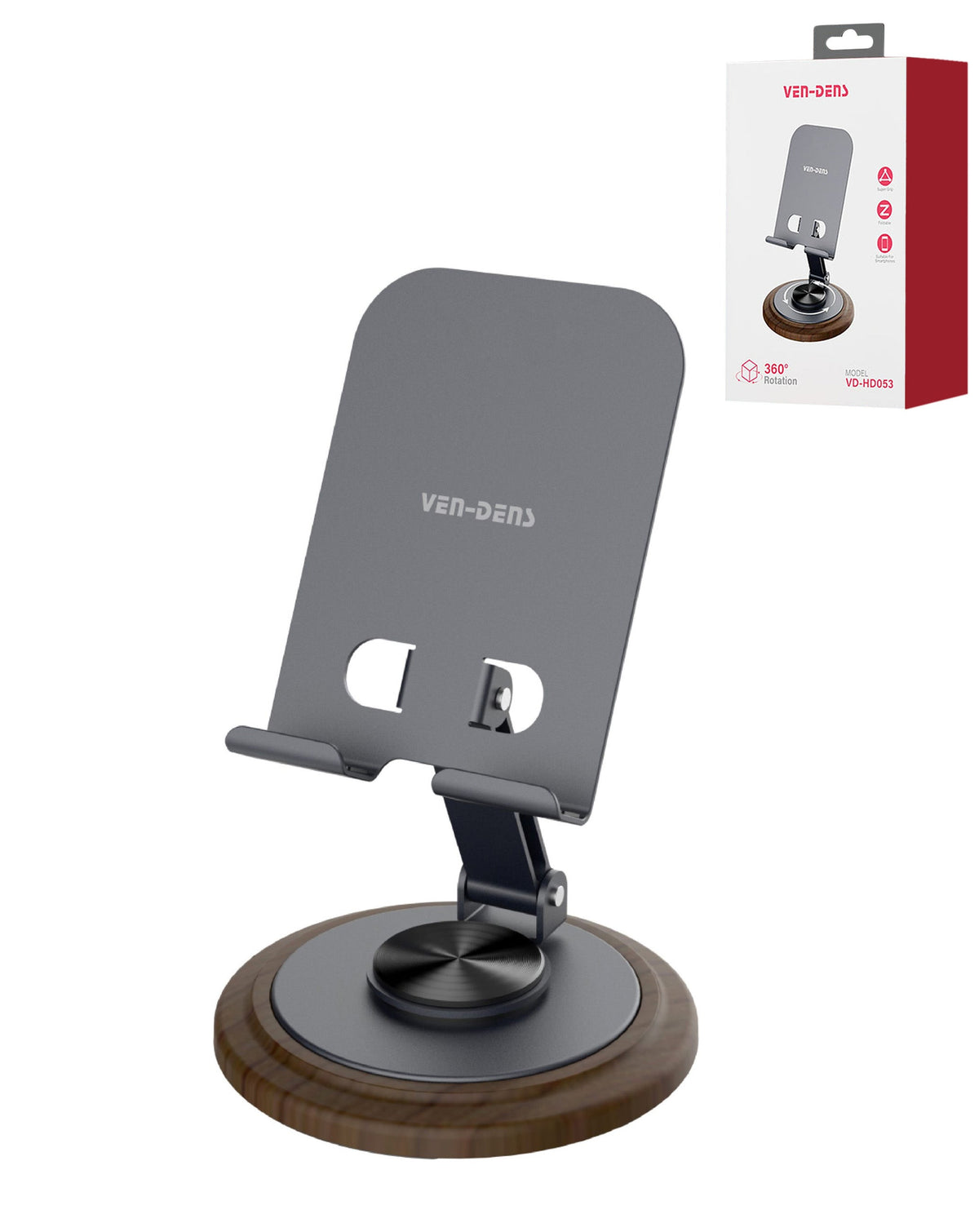 VEN-DENS VD-HD053 Adjustable Car Phone Holder with Suction Cup Base