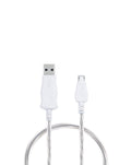 Visible USB-A to Micro USB Flowing LED Fast Charging Cable — 5W, 3 ft, White