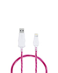 Visible USB-A to Lightning Flowing LED Fast Charging Cable — 10W, 3 ft, Pink