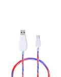 Visible USB-A to Lightning Glowing LED Fast Charging Cable — 10W, 3 ft, Blue & Red