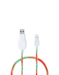 Visible USB-A to Lightning Glowing LED Fast Charging Cable — 10W, 3 ft, Green & Red