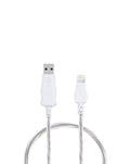 Visible USB-A to Lightning Flowing LED Fast Charging Cable — 10W, 3 ft, White