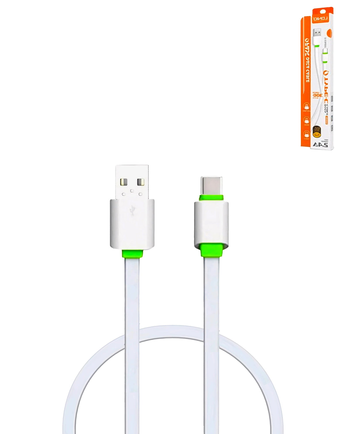 LDNIO XS073 USB-A to USB-C Charging Cable — 12W, 1 ft
