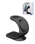 Brookstone 3-in-1 Curved Wireless Charging Station — 15W, Black